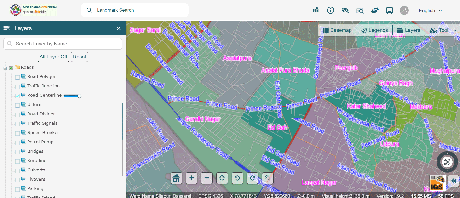 The Figure shows the NATMO Geoportal Powered by SGL and the website containing the Earthquake map.