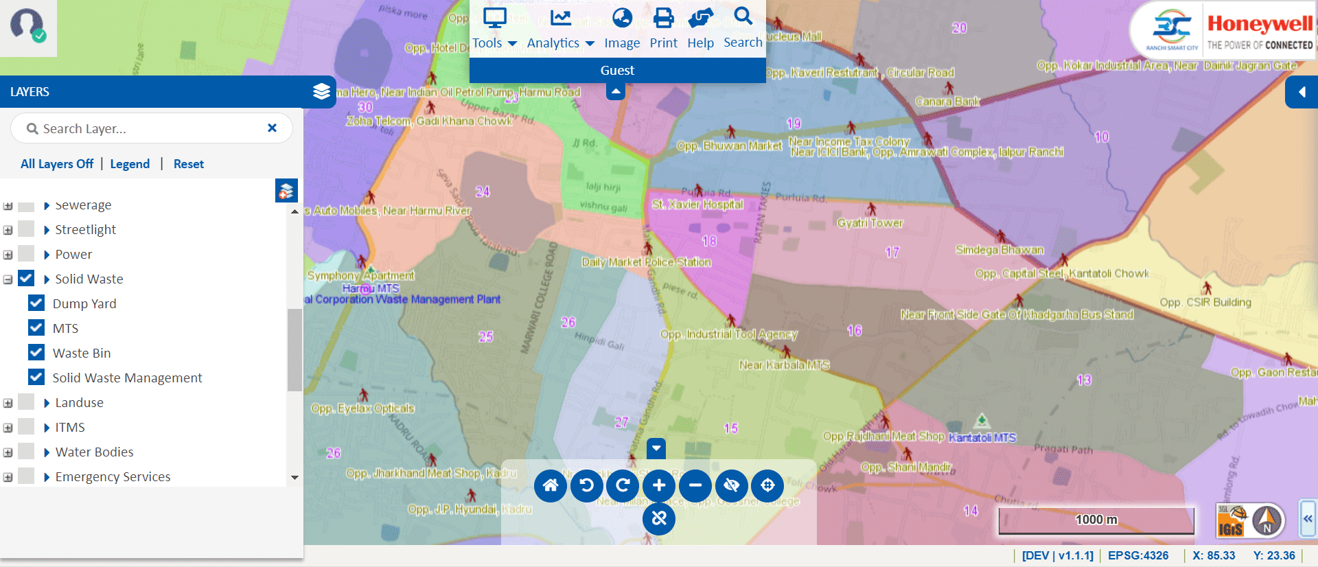 The Figure shows the NATMO Geoportal Powered by SGL and the website containing the Earthquake map.
