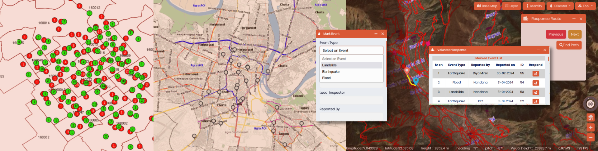 Spatial enablement of real time data and its Applications